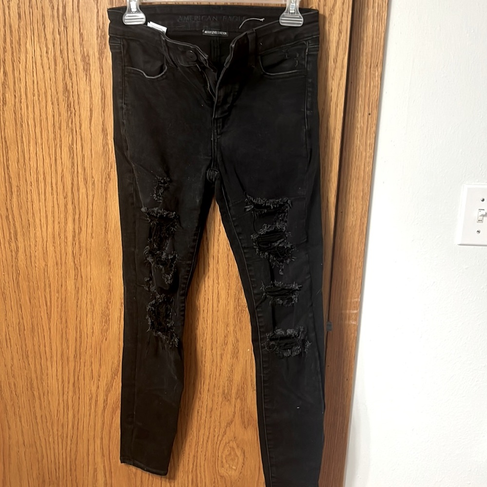 Black Ripped American Eagle Jeans